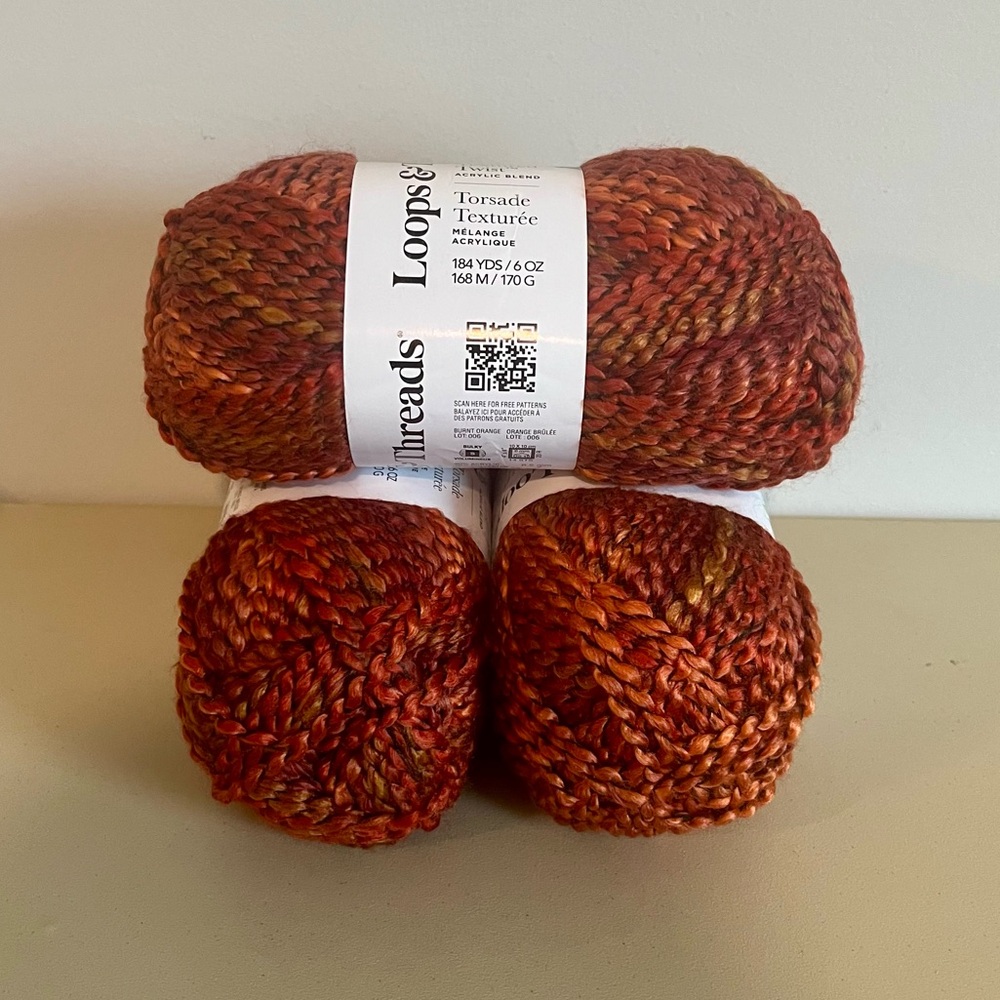 Loops & Threads Textured Twist Yarn in Burnt Orange